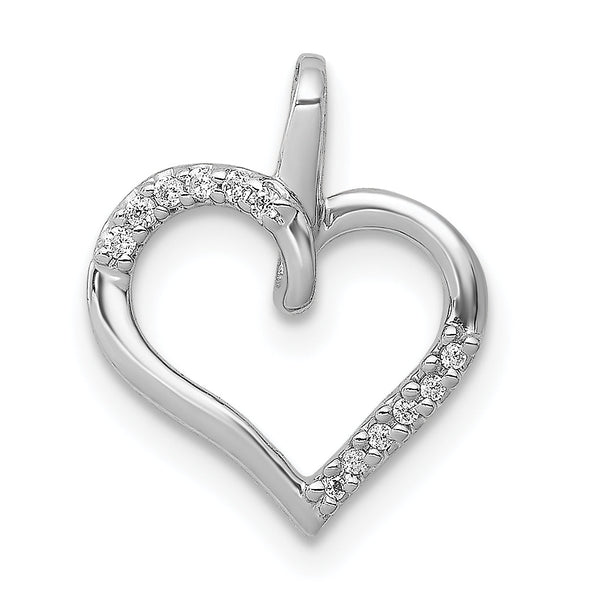 14k White Gold 1/20ct. Diamond Heart Pendant