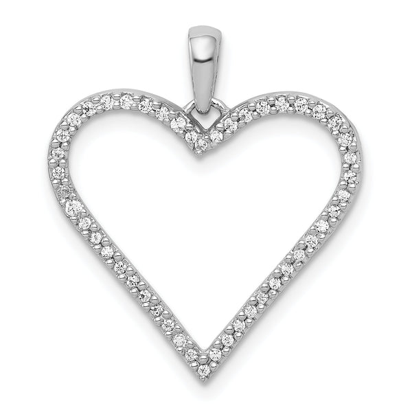 14k White Gold 1/6ct. Diamond Heart Pendant