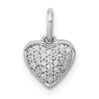 10k White Gold 1/10ct. Diamond Heart Pendant
