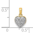 14k w/ White Rhodium Diamond Heart Pendant