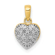 14k w/ White Rhodium Diamond Heart Pendant