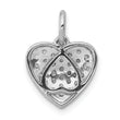 14k White Gold 3/8ct. Diamond Heart Pendant