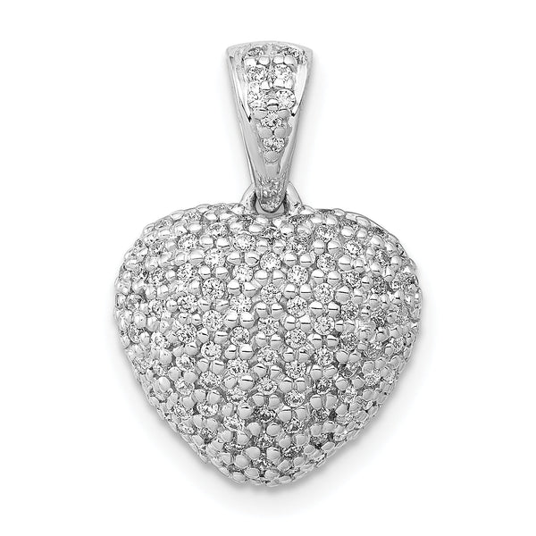 14k White Gold 3/8ct. Diamond Heart Pendant