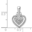14k White Gold 1/5ct. Diamond Fancy Double Heart Chain Slide