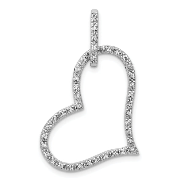 14k White Gold 1/6ct. Diamond Heart Pendant