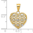 10k and White Rhodium 1/2pt Diamond Heart Pendant