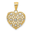 10k and White Rhodium 1/2pt Diamond Heart Pendant