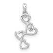 14k White Gold .01ct. Diamond Four Hearts Pendant