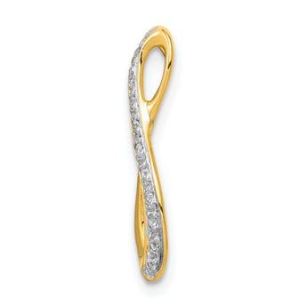 10K and Rhodium 1/20ct. Diamond Infinity Chain Slide