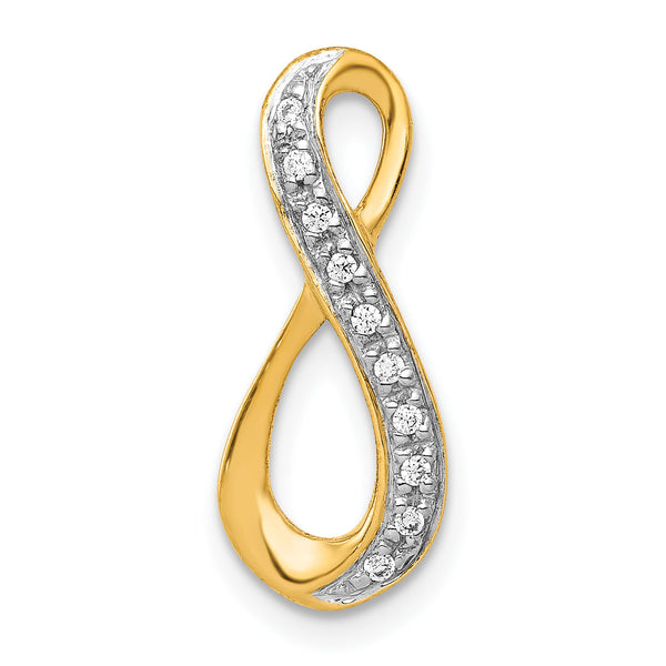 14k and Rhodium 1/20ct. Diamond Infinity Chain Slide