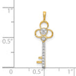 14k Diamond Club Key Pendant