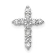 10K White Gold AA 1/3ct. Diamond Cross Pendant
