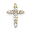 10K AA 1/3ct. Diamond Cross Pendant