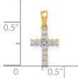 10K and Rhodium 1/10ct. Diamond Latin Cross Pendant