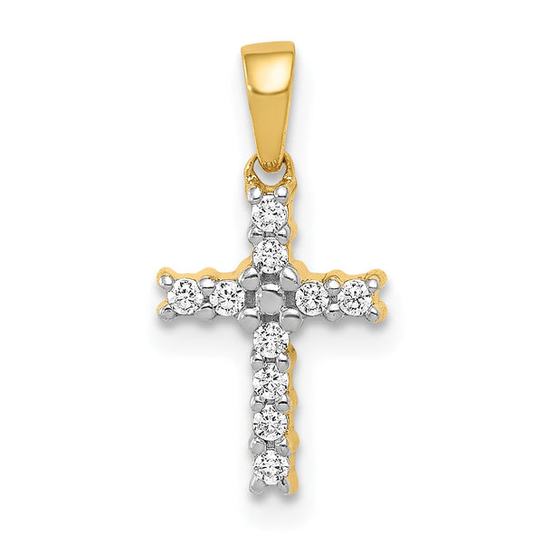 14K Lab Grown Diamond Latin Cross Pendant