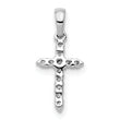 10K White Gold Polished Diamond Cross Pendant