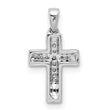 10K White Gold Diamond Cross Pendant