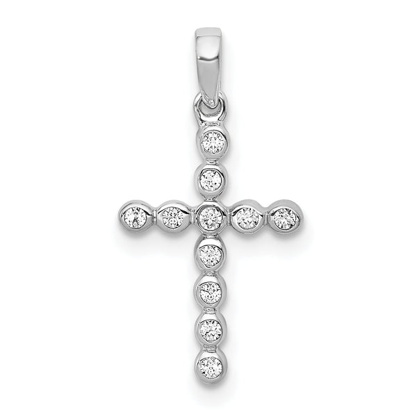 10K White Gold 1/10ct. Diamond Cross Pendant
