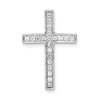 10K White Gold Diamond Cross Slide Pendant
