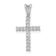 14K White Gold Lab Grown Diamond Latin Cross Pendant