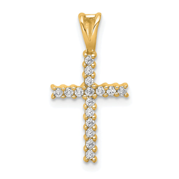 14K Lab Grown Diamond Latin Cross Pendant