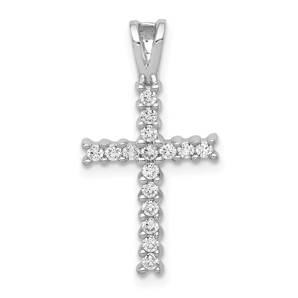 10K White Gold 1/4ct. Diamond Latin Cross Pendant