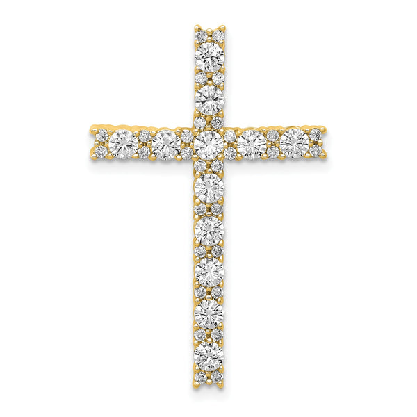 10k 1 carat Lab Grown Diamond VS/SI+ G+ Complete Cross Chain Slide Pendant - Birthstone Company