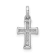 10K White Gold Small 1/20ct. Diamond Latin Cross Pendant