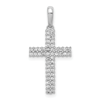 10K White Gold 1/4ct. Diamond Cross Pendant