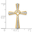 10K Rhodium Diamond Cross Pendant