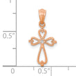 10K Rose Gold Diamond Accented Cross Pendant