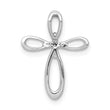10K White Gold 1/20ct. Diamond Cross Chain Slide