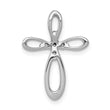 14K White Gold Lab Grown Diamond Cross Chain Slide
