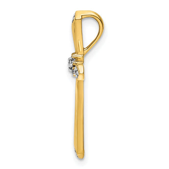 10K 1/20ct. w/Rhodium Diamond Cross Chain Slide