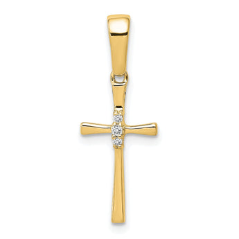 10K .02ct. Diamond Cross Pendant