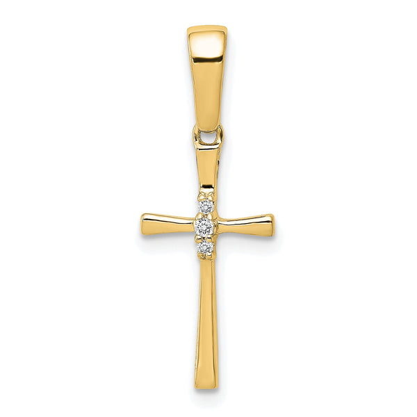 10K .02ct. Diamond Cross Pendant