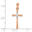 10k Rose Gold .03ct. Diamond Cross Pendant