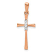 10k Rose Gold .03ct. Diamond Cross Pendant