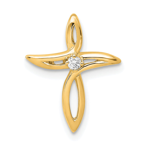 10K AA Diamond Cross Pendant