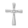 10K White Gold 1/6ct. 5-Stone Diamond Cross Chain Slide