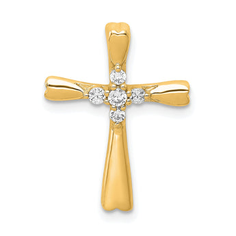 10K Diamond Cross Slide Pendant