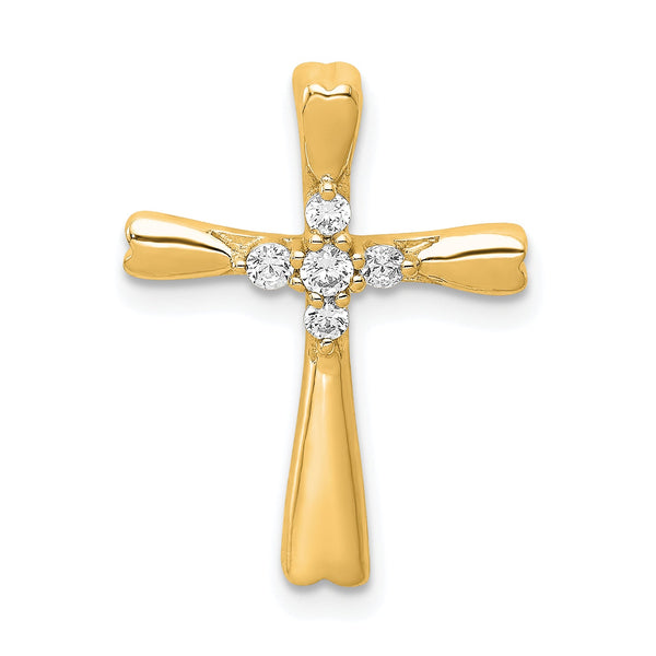 10K Diamond Cross Slide Pendant
