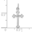 10K White Gold Small Diamond Budded Cross Pendant