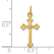 10K Small Diamond Budded Cross Pendant