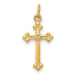 10K Small Diamond Budded Cross Pendant