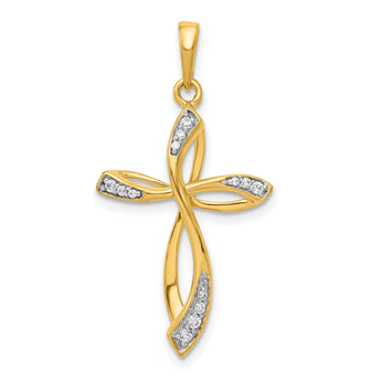 14K Lab Grown Diamond Cross Pendant