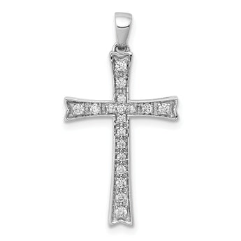 10K White Gold 1/5ct. Diamond Cross Pendant