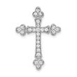 10K White Gold 1/4ct. Diamond Budded Cross Chain Slide