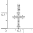 10K White Gold 1/10ct. Diamond Fleur e Lis Cross Pendant