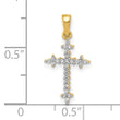 10K  1/10ct. Diamond Fleur de Lis Cross Pendant